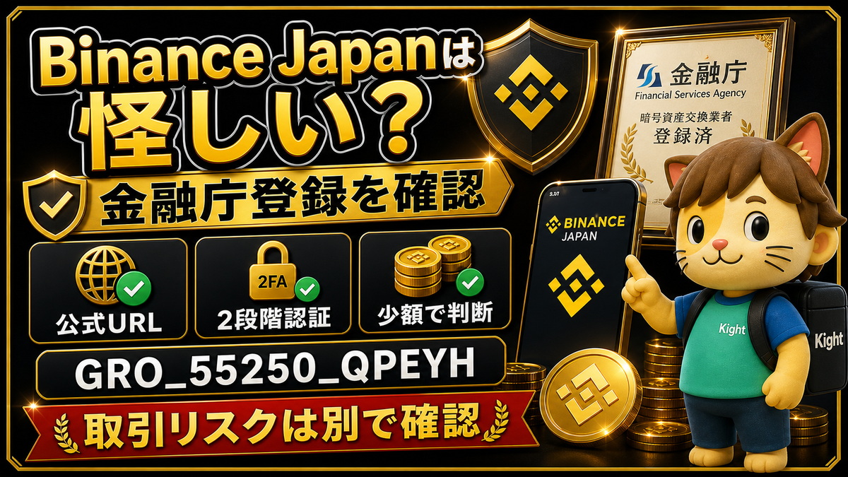 Binance Japanの金融庁登録と公式URLと2段階認証を確認するポイント
