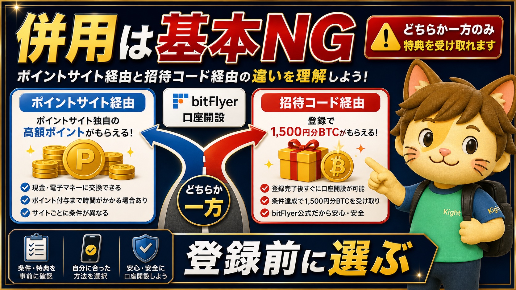 ビットフライヤー 招待コード ポイントサイト 併用の要点を図解